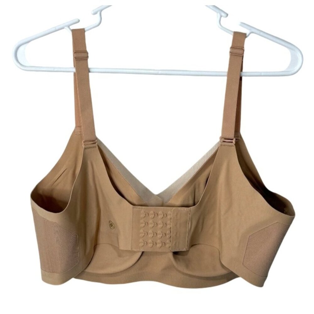 HoneyLove CrossOver V-Neck Wireless Mesh Bra LWBR0302 Sand Size 1X - Picture 2 of 5